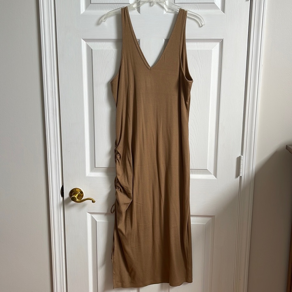 Brown Fitted Midi dress